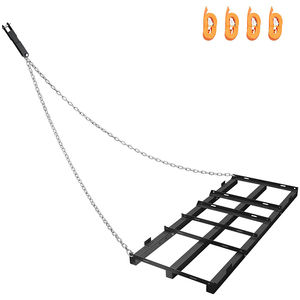 JH-Mech 드라이브웨이 드래그 해로우 48 X 19.7 인치 4피트 조절 가능한 폭 블랙 스틸 견인형 드래그 해로우 (자갈용) - Product Image 1