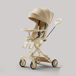 Luxueux 4-en-1 poussette pour bébé pliable systèmes de voyage multifonctions avec ceinture de sécurité pour l'âge de 3 ans - Product Image 5