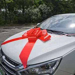 New Wedding Car Decoration Gift Flower Pull Bows Ribbon Giant Car Bow 30 Inch Big Gloss Red Ribbon PP Bow for Car Sale