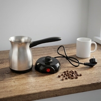 Cafetière turque en acier inoxydable, cafetière électrique anti-fuite, cafetière multifonction pour la maison