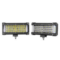 Barre lumineuse LED tout-terrain 2 pièces, lumière blanche, 7 pouces, quadruple rangée, 58W, faisceau spot, faisceau large, faisceau latéral pour voitures