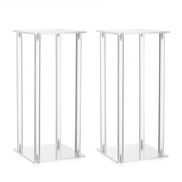 Ensemble de 3/5 socles cylindriques blancs pour décoration de mariage et d'anniversaire, présentoir métallique, piédestal, support à gâteau, location pour événements