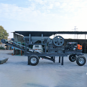 Trituradora de Mandíbulas Móvil Rock, Planta Trituradora de Piedra Portátil con Motor Diésel y Neumáticos, con Cinta Transportadora - Product Image 3