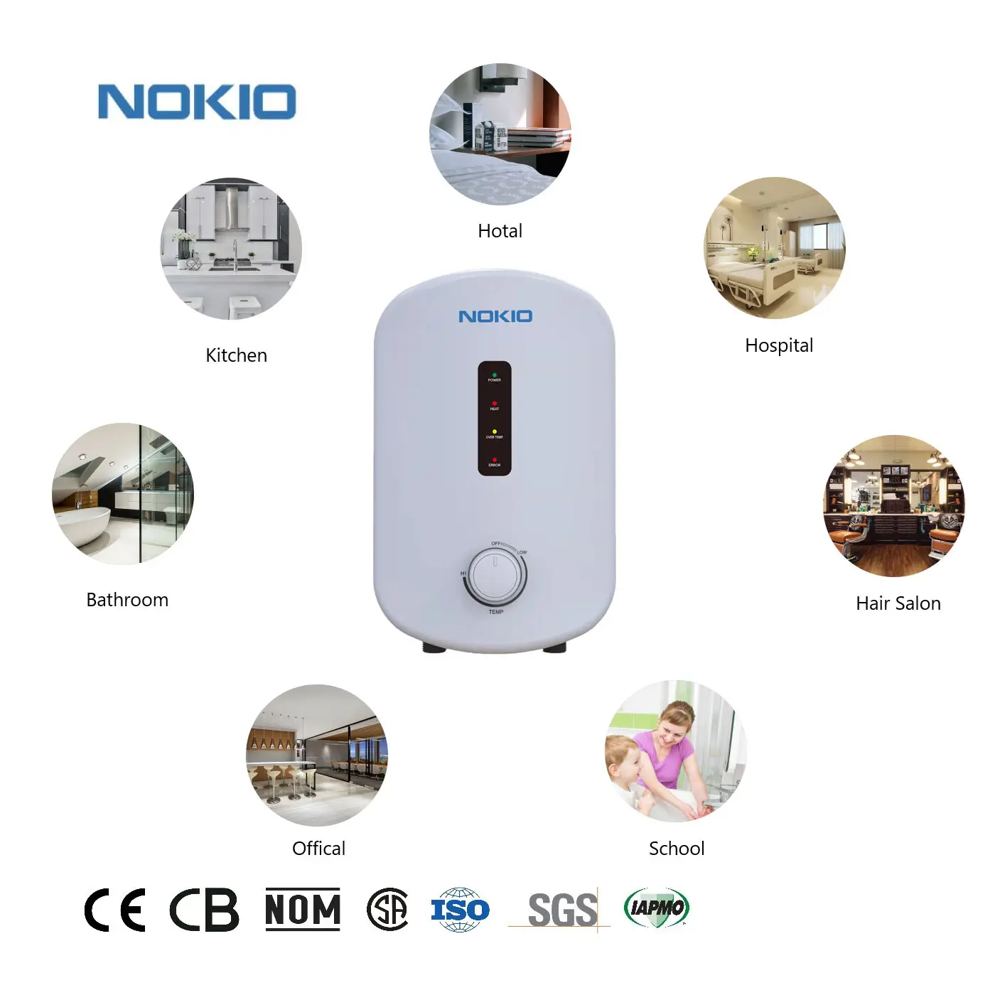 NOKIO Wholesales Price Bathroom Electric Shower Mini Instant Water Heater For Home