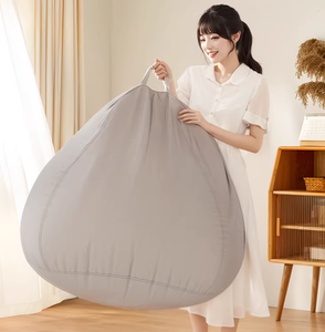 Lazy <strong>Sofa</strong> Reclining Sleeping Single Lazy Chair Human Dog Bed Tatami <strong>Bedroom</strong> <strong>Small</strong> <strong>Sofa</strong> Bean Bag Recliner Cream Style Cotton - Product Image 2