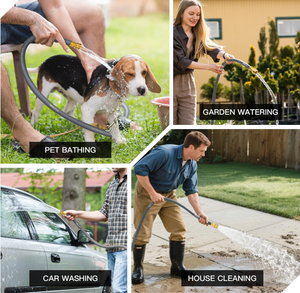Mangueras de Riego de <span class=keywords><strong>Goma</strong></span> Flexibles y Duraderas de 50 Pies, Directo de Fábrica, Conectores de Aluminio Ajustables, Portátiles <span class=keywords><strong>para</strong></span> Jardín, Lavado de Autos y Mascotas - Product Image 2
