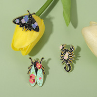Pin esmaltado de escorpión escarabajo para chaquetas, insignia de Metal, broche de solapa para insectos, bolso de ropa