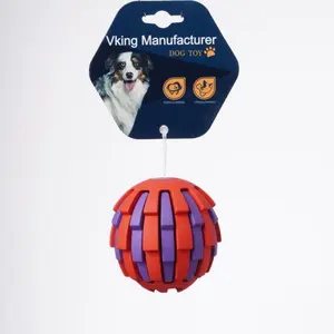 Vking usine Double couche de cônes de pin en caoutchouc Puzzle balle mangeoire pour animaux de compagnie jouets interactifs pour chiens