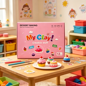 12 Pcs <b>Baking</b> Dessert Themed Air Dry Clay Super Light Non Toxic DIY Modeling Clay <b>Kit</b> for Kids Art & Craft - Product Image 4