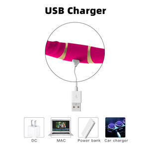 Juguete Sexual Vibrador de Doble Cabeza de Silicona Médica, con 10 Frecuencias y Conexión USB, para Mujeres - Product Image 4