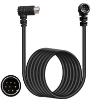 Câble coaxial torsadé en PVC tressé S-Video Mini DIN 8 broches mâle, angle 90 degrés gauche/droite, pour haut-parleurs et moniteurs