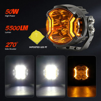 Sistema de Iluminación Automotriz Más Popular, Luz Auxiliar Lateral de 50w, Luz de Conducción de 3 Pulgadas, Todoterreno 4x4, Foco en la Parrilla del Parachoques para Camioneta 4wd