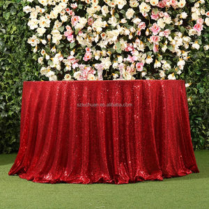 Khăn Trải Bàn Sequin Tròn Sáng Bóng Khăn Trải Bàn Sequin Bán Buôn Khăn Trải Bàn Sequin Đỏ - Product Image 1