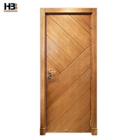 Porte intérieure coupe-feu en bois massif, design chêne moderne, homologuée UL 10C, résistance au feu 90 minutes, pour le marché nord-américain