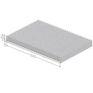 모조리 회색 방열판-패시브 LED 라이트 히트 싱크 220(W)* 20(H)mm, 유연한 절단 길이