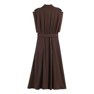 TAOP&ZA Vestido de Mujer, Nueva Colección Primavera 2026 - <span class=keywords><strong>Elegante</strong></span> y Versátil Vestido Midi sin Mangas con Cuello Solapa y Cinturón 2343572 - Product Image 2