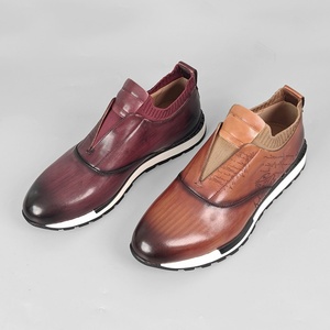 Zapatos Casuales de Alta Gama para Hombre, Estilo Británico, Parte Superior de Cuero Genuino, Punta Redonda, Transpirables, Antideslizantes, Ligeros, para Todas las Temporadas - Product Image 3