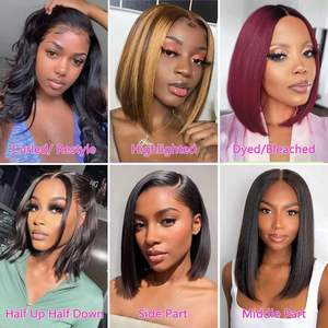 Perruque Bob Bouclée Vente en Gros à Prix Abordables, Cheveux Humains Bruts Vietnamiens, Perruque <span class=keywords><strong>Courte</strong></span> Bob Lace Frontale - Product Image 5