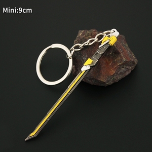 Fábrica al por mayor Mini tamaño miniatura Metal <span class=keywords><strong>Valorant</strong></span> pistola cuchillo espada llavero personalizado juego juguete - Product Image 5