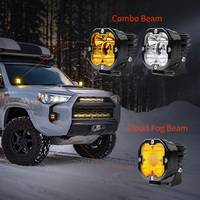 Projecteur Antibrouillard LED Super Puissant pour Camion 4x4, Faisceau Longue Portée Ambre 3 Pouces, Pods Offroad pour Hilux et Polaris ATV UTV
