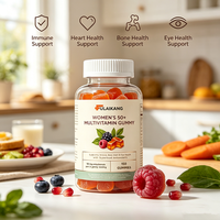 Gummies multivitaminées pour femmes adultes 50+ à marque privée OEM, avec bienfaits beauté, superaliments, antioxydants, lutéine, vitamine D3, 150 unités