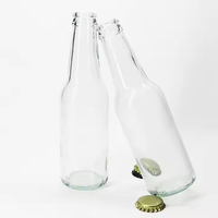 Vente en gros Bouteille de bière en verre transparente noire vide bon marché 330ml 33cl 12oz