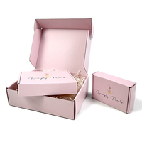 Conception gratuite logo personnalisé papier ondulé rose cadeau bougie emballage cosmétique en carton boîte postale d'expédition