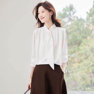 Blus pakaian musim dingin Fashion kasual kualitas tinggi kain kualitas terbaik untuk wanita grosir tingkat desain Oem kemeja baju wanita - Product Image 5