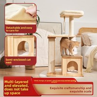 Vente Flash Livraison Gratuite Arbre à Chat Moderne en Sisal ; Colonne Centrale Intégrée à Hauteur Totale pour Grimpetteuse à Chat, Gain de Place, Direct Usine