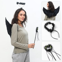 Aile d'ange Aile de démon Aile de plumes pour Halloween Noël Carnaval Cosplay Accessoires de scène de mariage Cadeau pour enfants Fournitures de fête