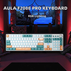 AULA F2088 Pro Teclado numérico para juegos RGB con cable de 104 teclas Interfaz USB de tamaño completo Nueva operación mecánica para computadora portátil de plástico - Product Image 2