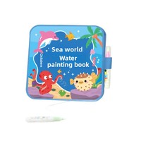 Livre de dessin à l'eau magique transfrontalier pour enfants de 4 à 6 ans, jouet créatif pliable DIY 22x22cm pour peinture et coloriage à l'eau