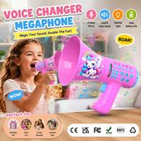 Robot Magique Changeur de Voix pour Enfants, 5 Effets Sonores Amusants, Lumière RGB, Design Licorne Dinosaure, Rechargeable Type-C