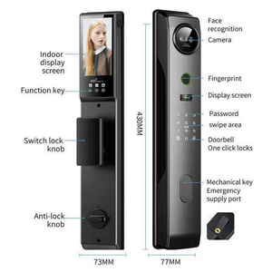 Cerradura Inteligente para Puerta Totalmente Automática Tuya con Cámara y Wifi, Reconocimiento Facial 3D, Huella Dactilar, Seguridad para Puertas <span class=keywords><strong>de</strong></span> Aluminio y Madera - Product Image 5