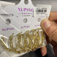 Joyería Xuping al por Mayor, Pendientes en Forma de C con Circonita y Baño de Oro de 18K, un Regalo de Joyería Romántico y Exquisito para Mujeres