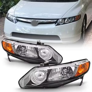 Faro Delantero para <span class=keywords><strong>Honda</strong></span> <span class=keywords><strong>Civic</strong></span> Sedán 2006-2008 con Carcasa Negra 33101SNAA02 HO2503125 Sistemas de Iluminación Automotriz Lámpara Frontal Partes de Vehículo - Product Image 6