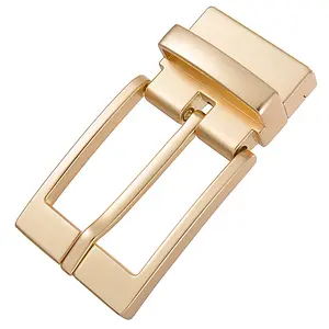 Gesper pin putar sederhana untuk pria, gesper logam paduan seng
