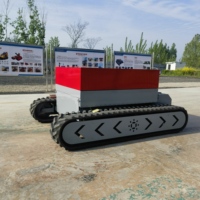 Plataforma elevadora sobre orugas pequeña, robot de elevación hidráulica para caminar eléctrico, chasis de pista de elevación remota eléctrica