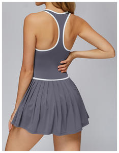 Спортивная одежда 2 в одном с цветными блокировками, женская одежда для занятий спортом и игры в гольф, сексуальное Плиссированное теннисное платье с шортами - Product Image 4