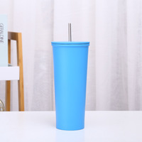 Gobelet isotherme en acier inoxydable à double paroi avec paille pour jus et lait, idéal pour les voyages - Vente en gros