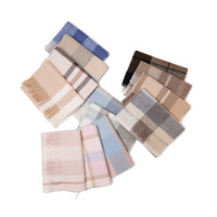 Bufanda de Lana Merino a Cuadros para Hombre, Venta al por Mayor de Fábrica de Mongolia Interior, Reversible y Transpirable, Duradera y Larga