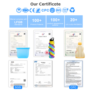 Choice Fun Food Crisper Juego de fiambrera plegable Rectangular Silicona Contenedores de almacenamiento de alimentos plegables - Product Image 2