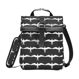 Sac isotherme à fermeture enroulable en cuir PU personnalisé avec imprimé oiseaux Iwa hawaïens, petit sac isotherme réutilisable et étanche - Product Image 1