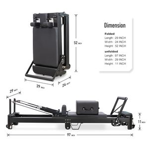 CZFIT Reformer de Pilates Plegable Multifuncional Ajustable de Aluminio Negro para Ejercicios de Yoga y Pilates, para Uso en Casa y Estudio - Product Image 6