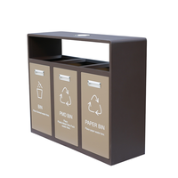 Poubelle extérieure en acier pour déchets séparés, bac à ordures métallique pour parc, rue, espace public, commerce, recyclage
