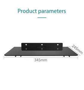 رف دي في دي للتثبيت على الحائط مع رف عائم من الزجاج المقسى المقوى لصناديق الكابلات وأجهزة الألعاب وملحقات التلفزيون - Product Image 3