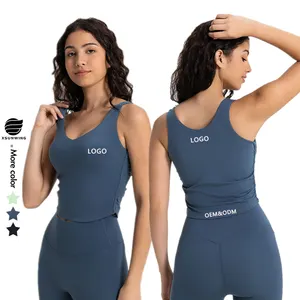 Xsunwing Bra latihan Yoga wanita, Tank Top hangat musim dingin elastis tinggi untuk olahraga bulu domba Fitness Yoga WDQ054