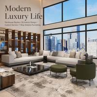 Service de rendu 3D d'intérieur de villa de luxe, aménagement photoréaliste, planification spatiale personnalisée