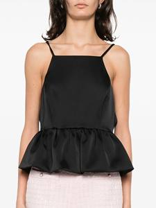 Top Halter Negro de Mujer, Corto, Cortavientos, Estilo Heiress, Espalda Descubierta, con Detalle de Lazo, Tirantes Finos, Sin Mangas - Product Image 2