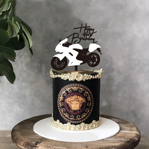 <span class=keywords><strong>D</strong></span>écoration de gâteau en acrylique noir et or <span class=keywords><strong>pour</strong></span> moto, cadeau <span class=keywords><strong>pour</strong></span> <span class=keywords><strong>papa</strong></span>, fête des pères, rentrée scolaire, Saint-Valentin, Ramadan, dessert - Product Image 3